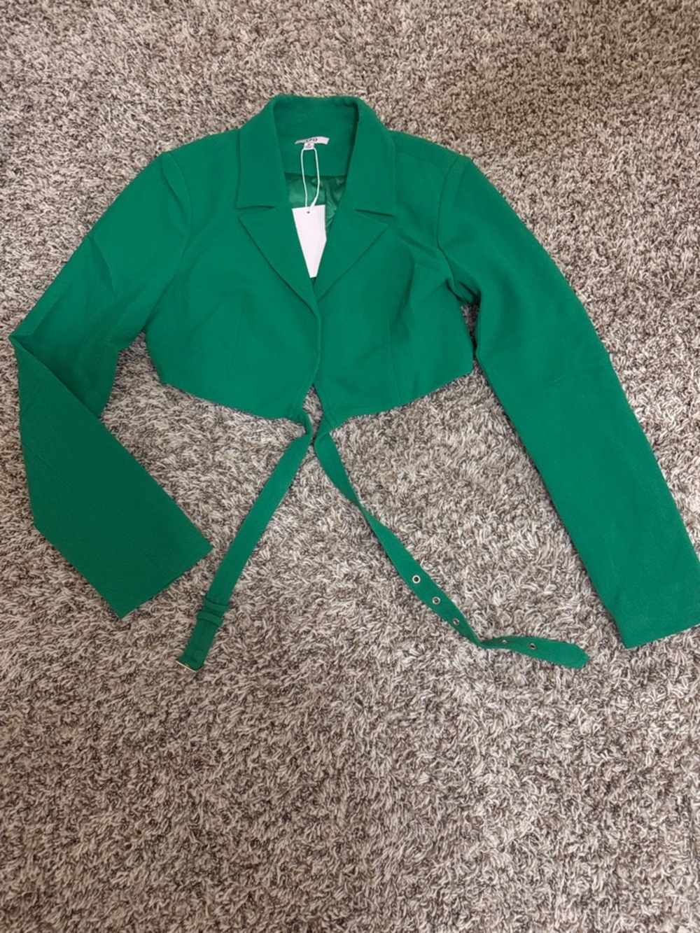 LFD Emerald Green Cropped Blazer Jacket Size Small NWT